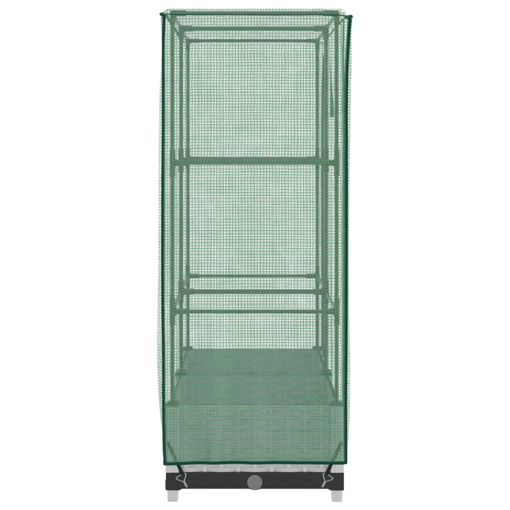 vidaXL Strat înălțat cu husă de seră, aspect ratan, 80x40x123 cm vidaXL Strat înălțat cu husă de seră, aspect ratan, 80x40x123 cm
