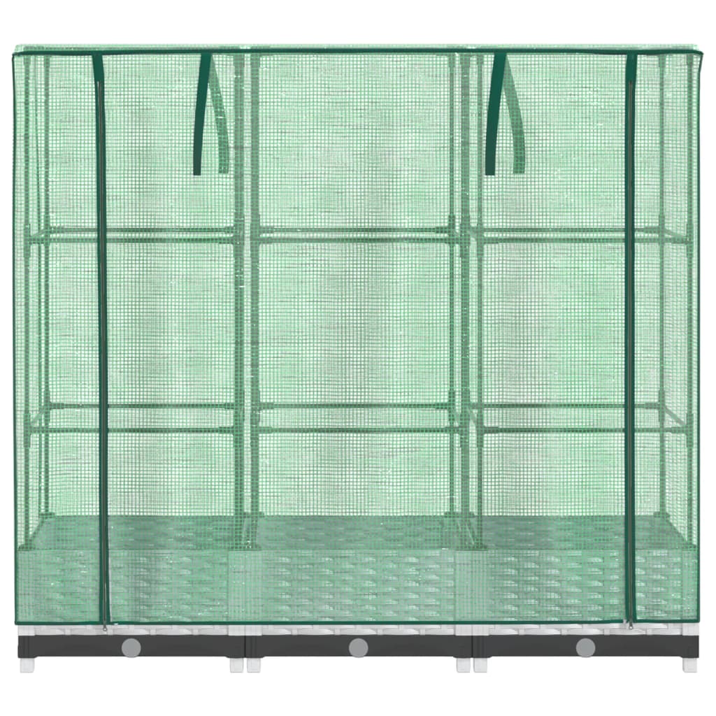 vidaXL Strat înălțat cu husă de seră, aspect ratan, 120x40x123 cm