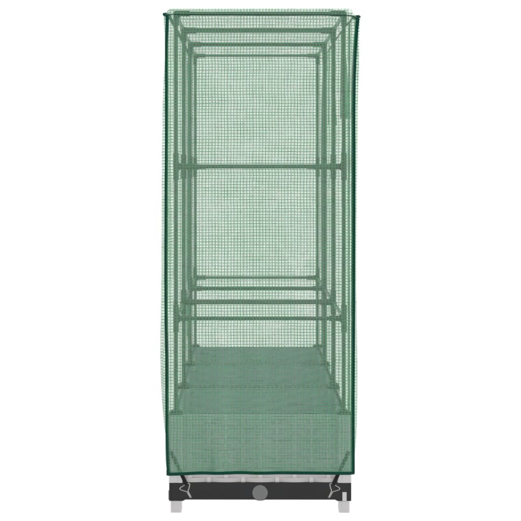 vidaXL Strat înălțat cu husă de seră, aspect ratan, 120x40x123 cm