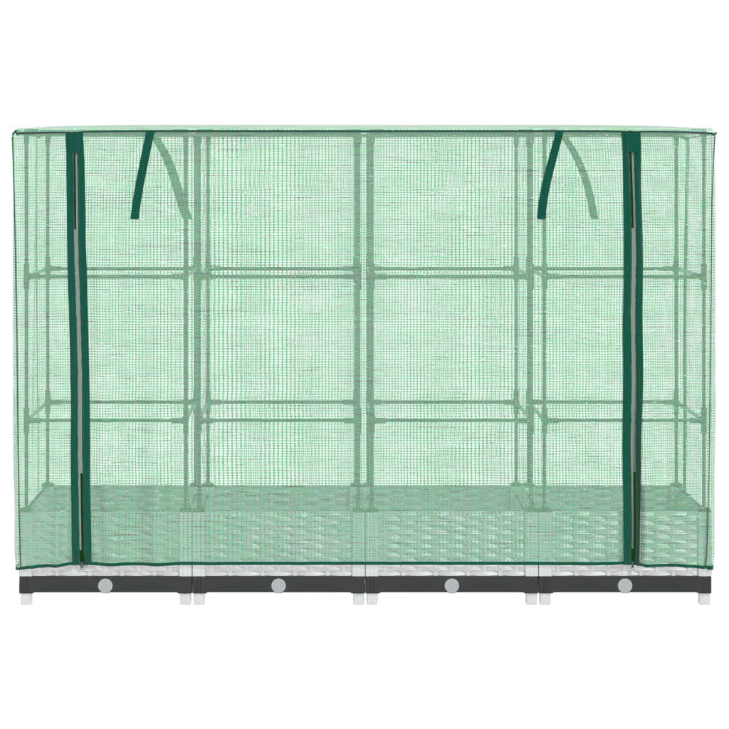 vidaXL Strat înălțat cu husă de seră, aspect ratan, 160x40x123 cm