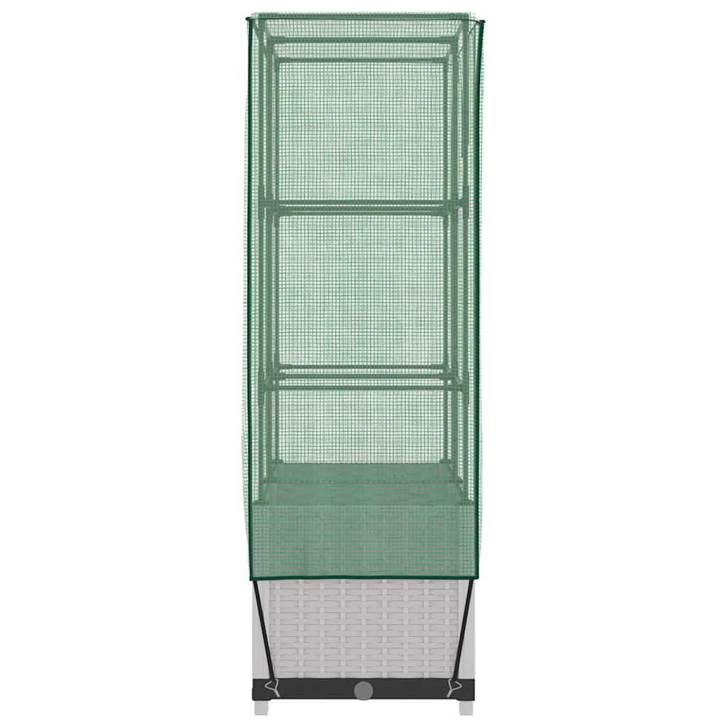 vidaXL Strat înălțat cu husă de seră, aspect ratan, 80x40x138 cm