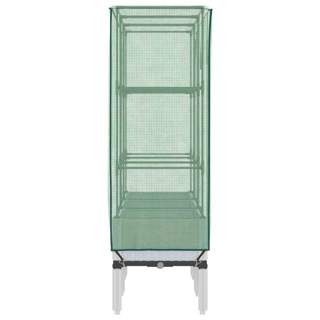 vidaXL Strat înălțat cu husă de seră, aspect ratan, 120x40x140 cm