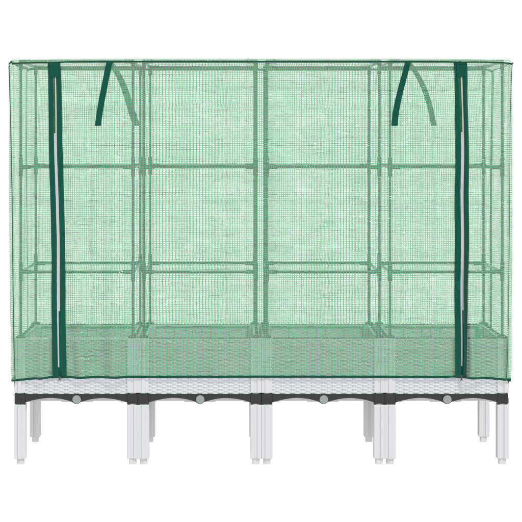 vidaXL Strat înălțat cu husă de seră, aspect ratan, 160x40x140 cm