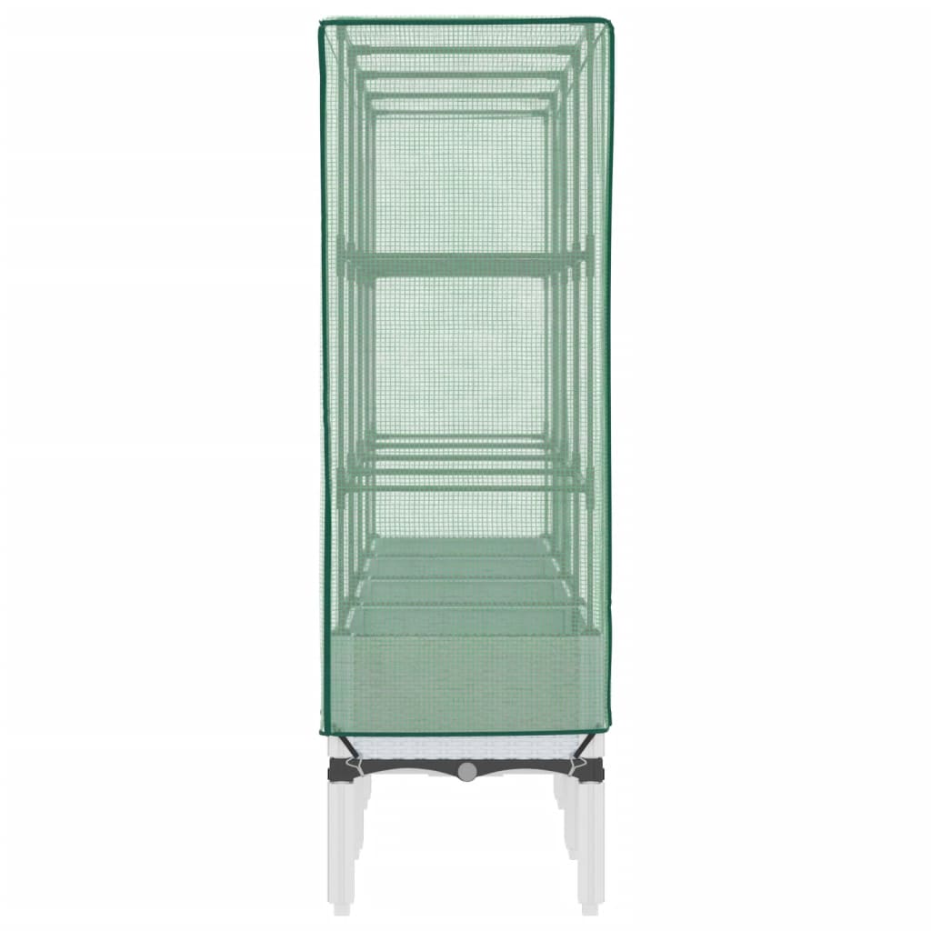 vidaXL Strat înălțat cu husă de seră, aspect ratan, 160x40x140 cm