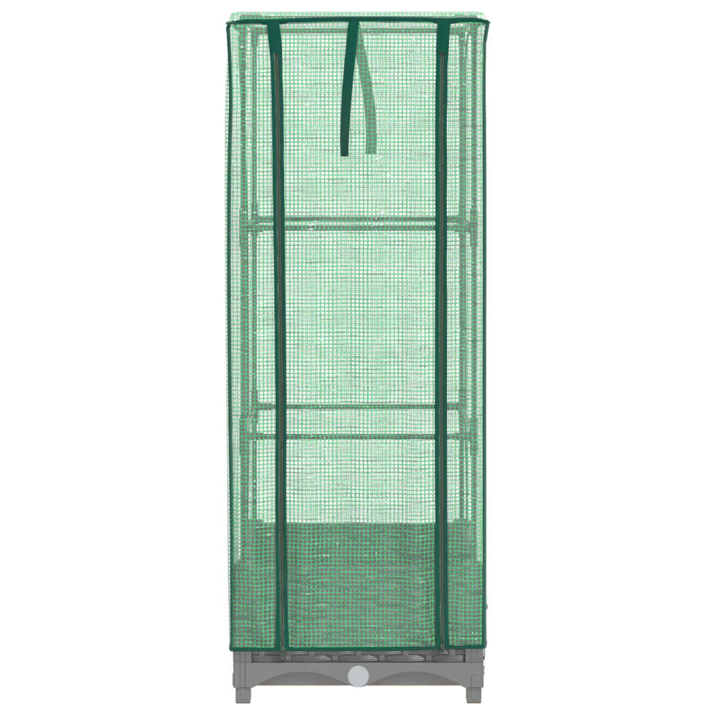 vidaXL Strat înălțat cu husă de seră, aspect ratan, 40x40x123 cm
