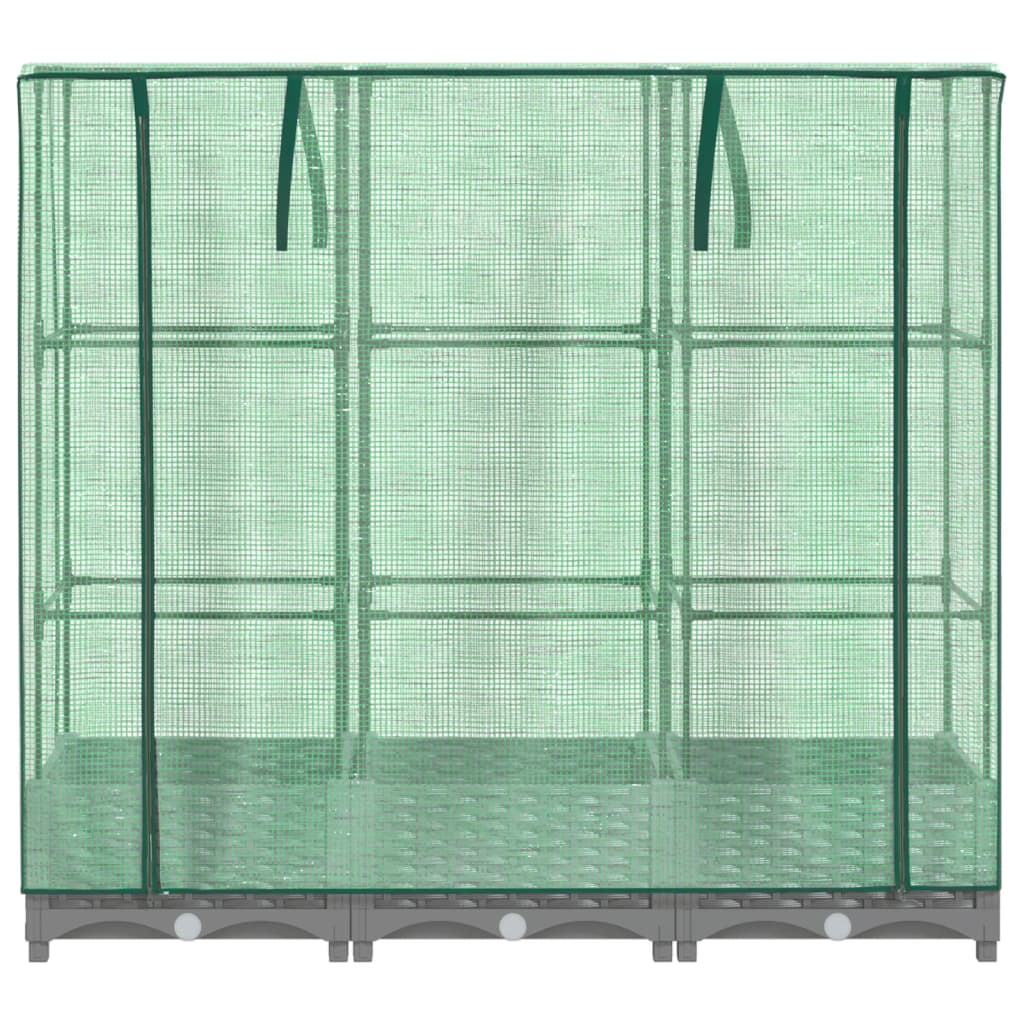 vidaXL Strat înălțat cu husă de seră, aspect ratan, 120x40x123 cm