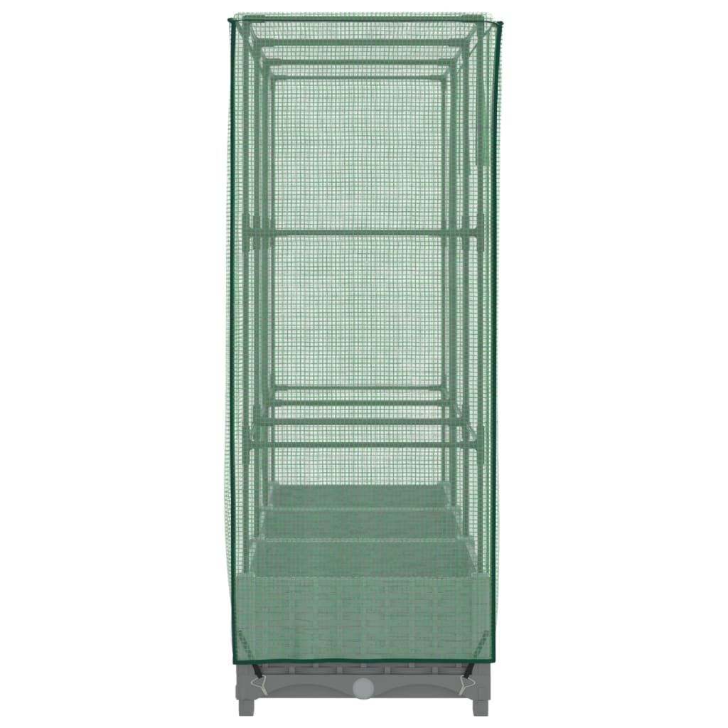 vidaXL Strat înălțat cu husă de seră, aspect ratan, 120x40x123 cm