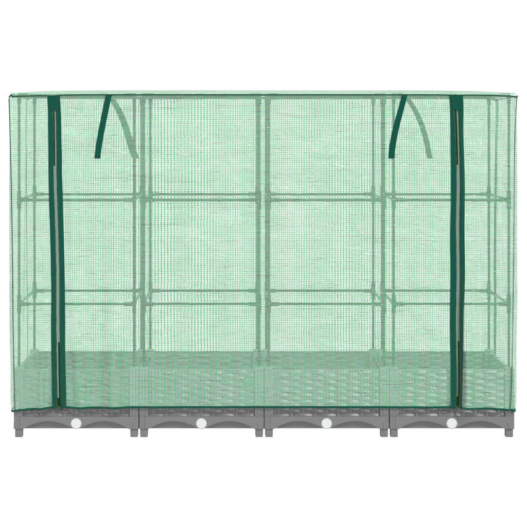 vidaXL Strat înălțat cu husă de seră, aspect ratan, 160x40x123 cm