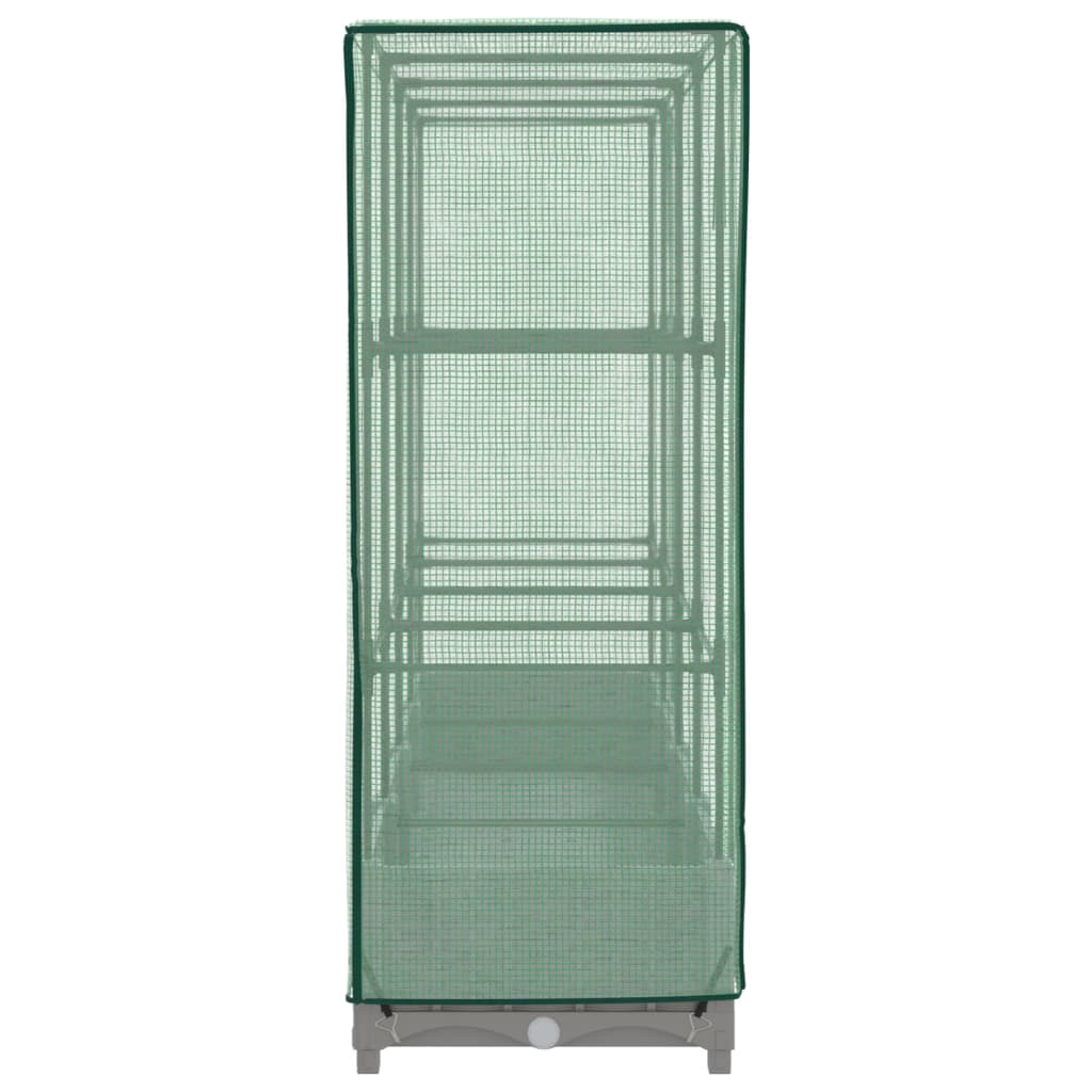 vidaXL Strat înălțat cu husă de seră, aspect ratan, 160x40x123 cm