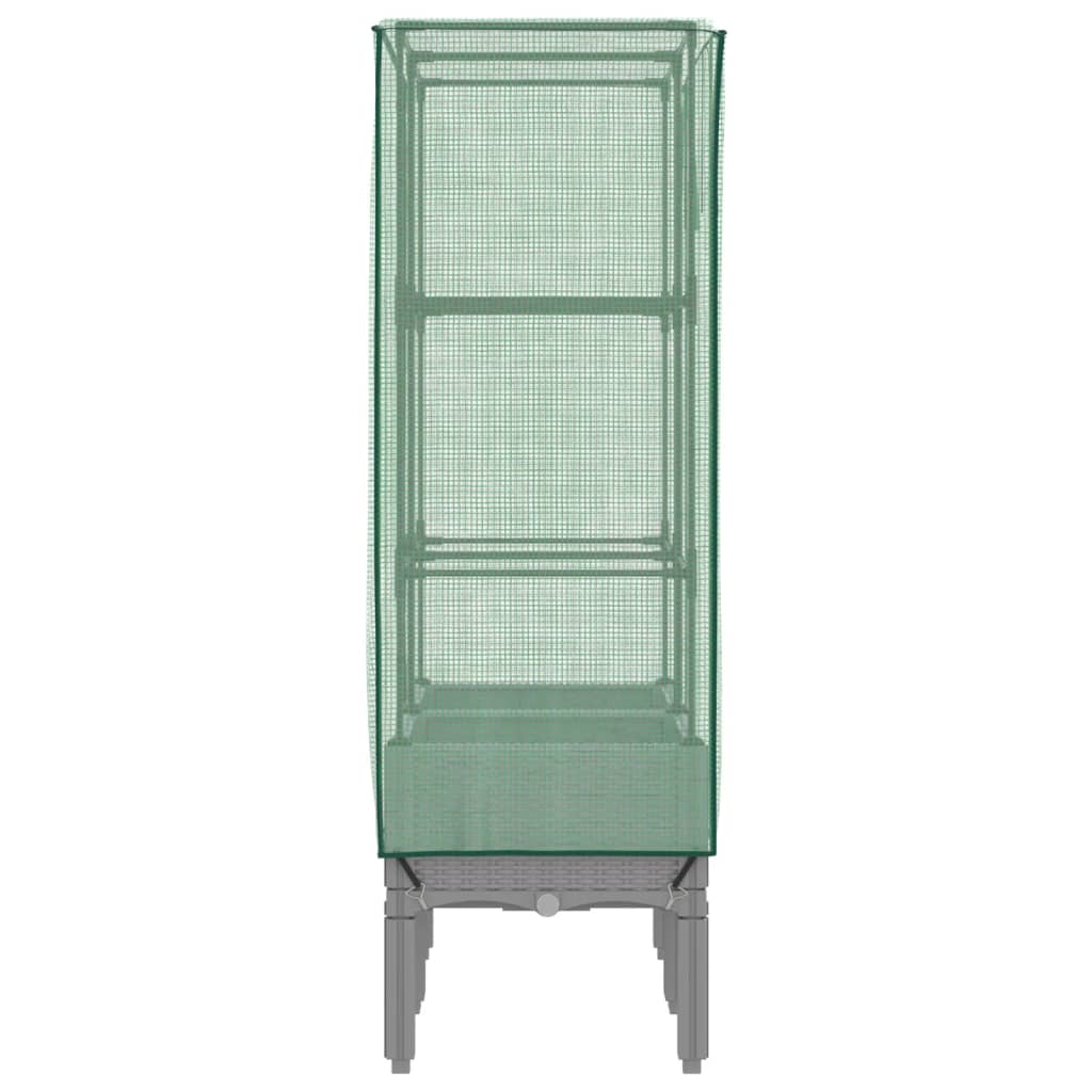 vidaXL Strat înălțat cu husă de seră, aspect ratan, 80x40x140 cm vidaXL Strat înălțat cu husă de seră, aspect ratan, 80x40x140 cm