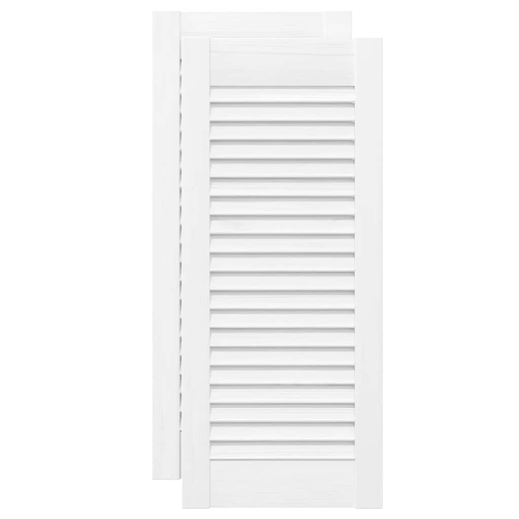 vidaXL Uși de dulap design cu lavră 2 buc Alb 69x29,5 cm
