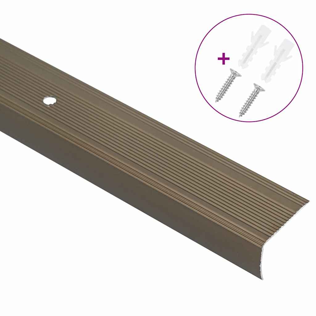 vidaXL Profile pentru marginea treptelor 10 pcs Maro 67 cm Aluminiu