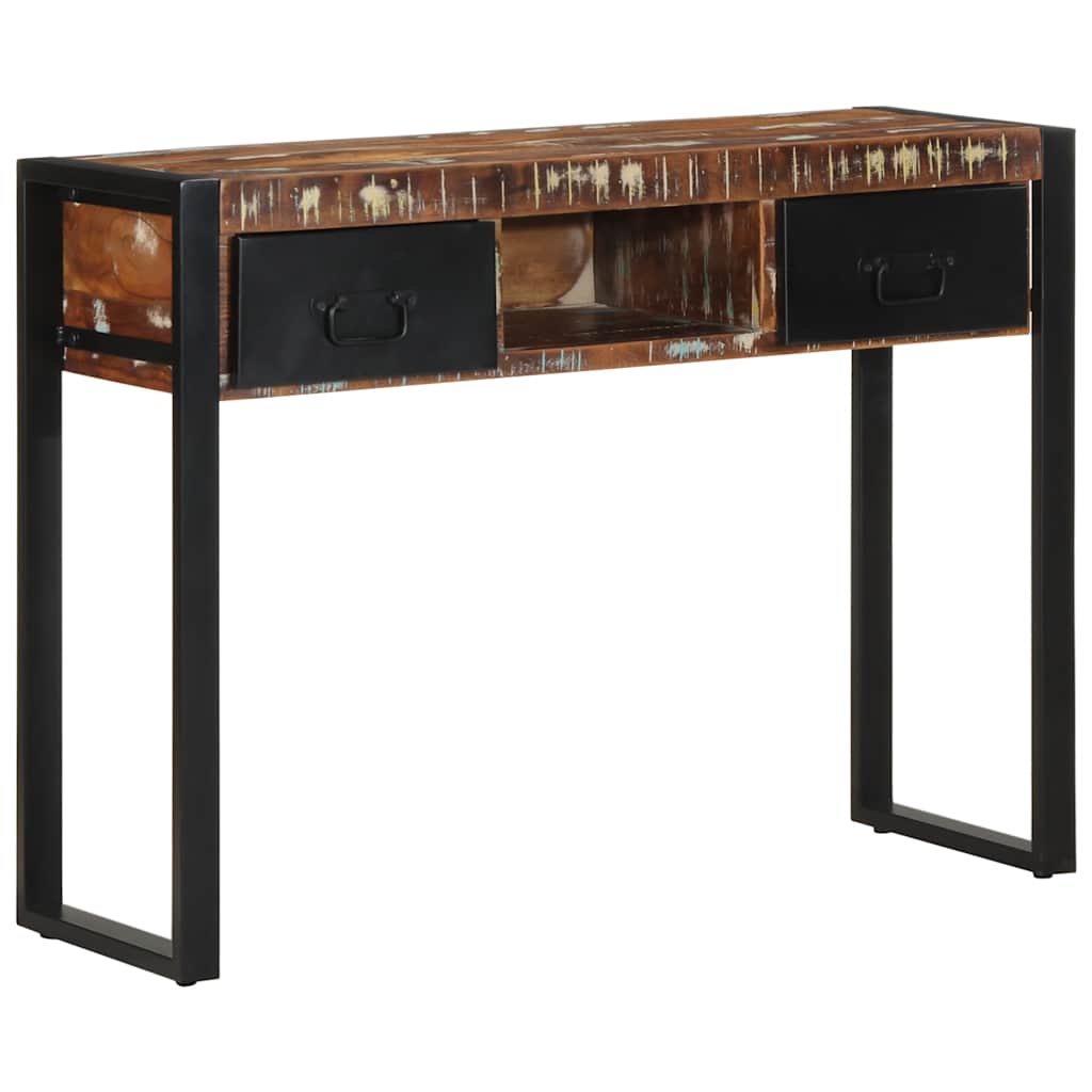 vidaXL Consolă multicoloră 100x35x75 cm lemn masiv recuperat vidaXL Consolă multicoloră 100x35x75 cm lemn masiv recuperat