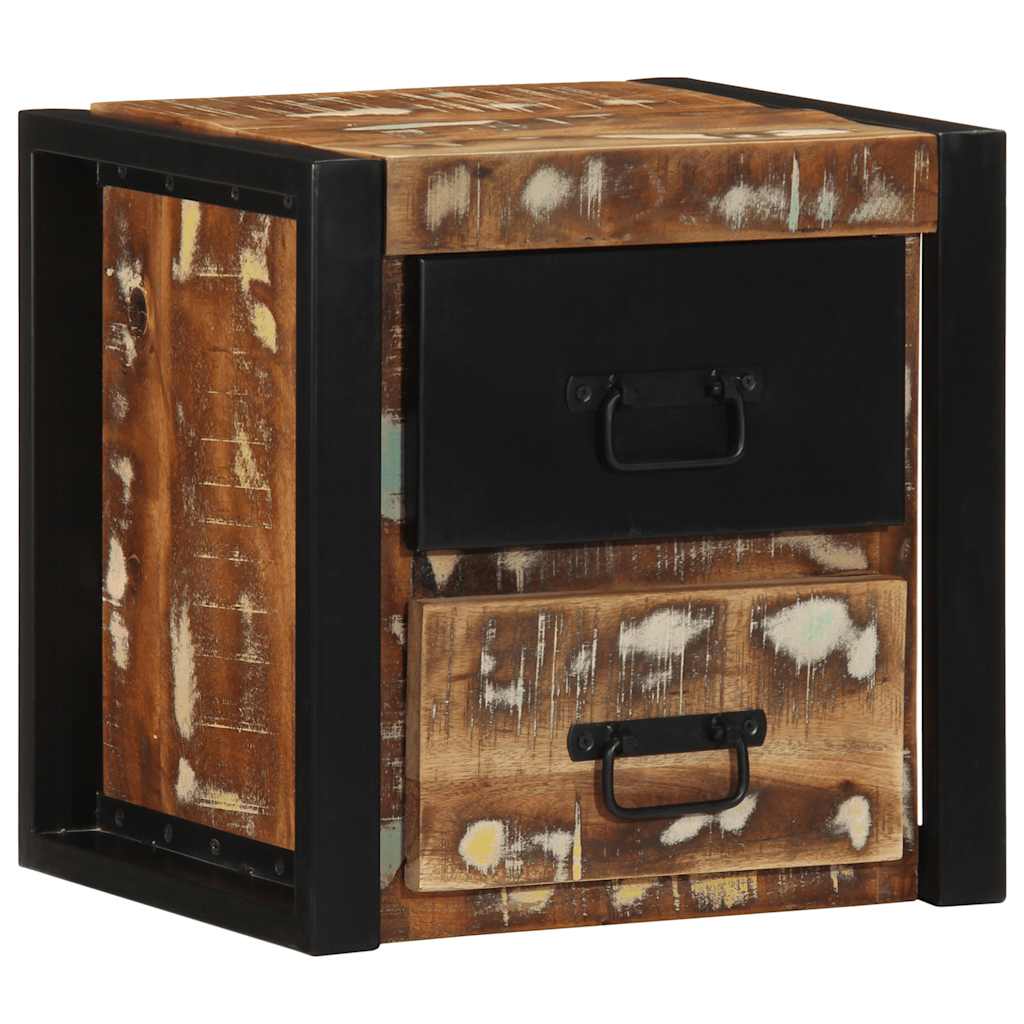 vidaXL Noptiera multicolor 40x35x40 cm lemn masiv recuperat