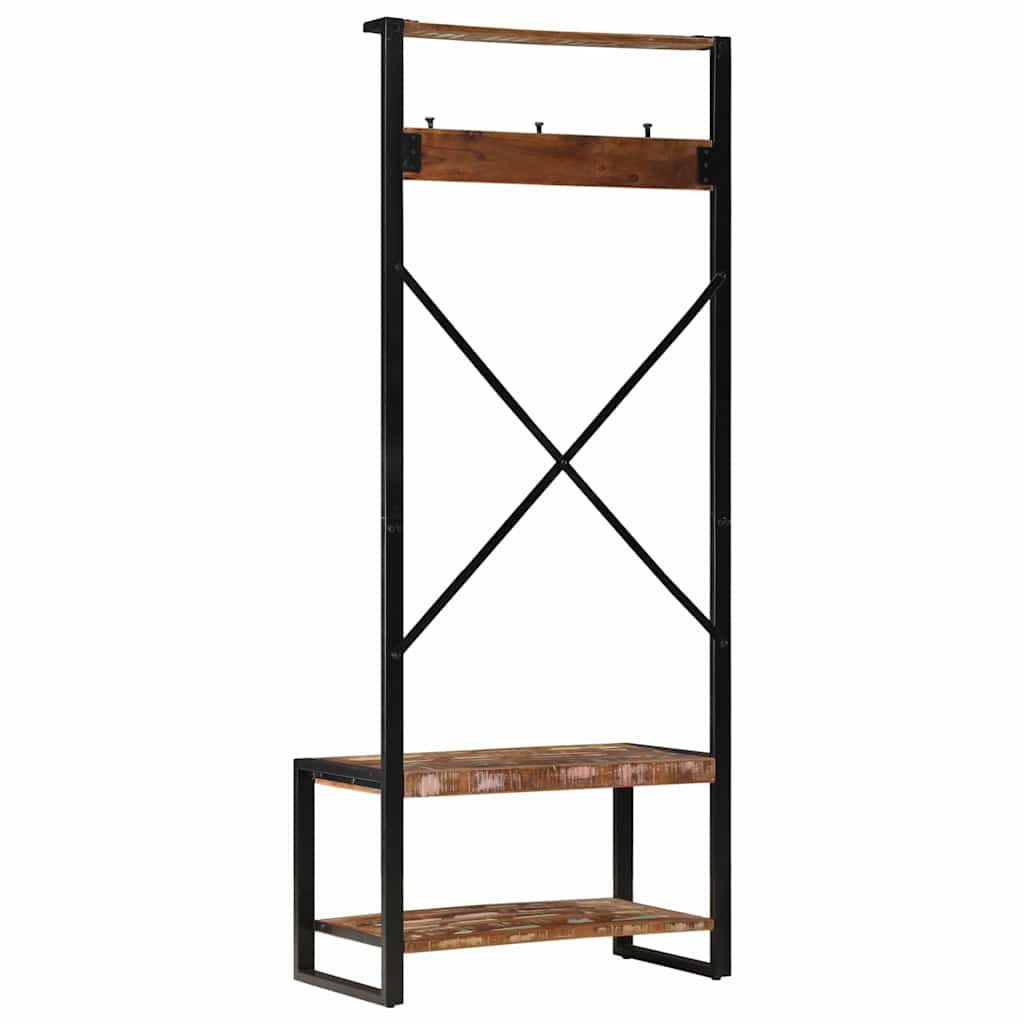 vidaXL Suport pentru haine multicolor 80x40x190cm Lemn masiv recuperat vidaXL Suport pentru haine multicolor 80x40x190cm Lemn masiv recuperat