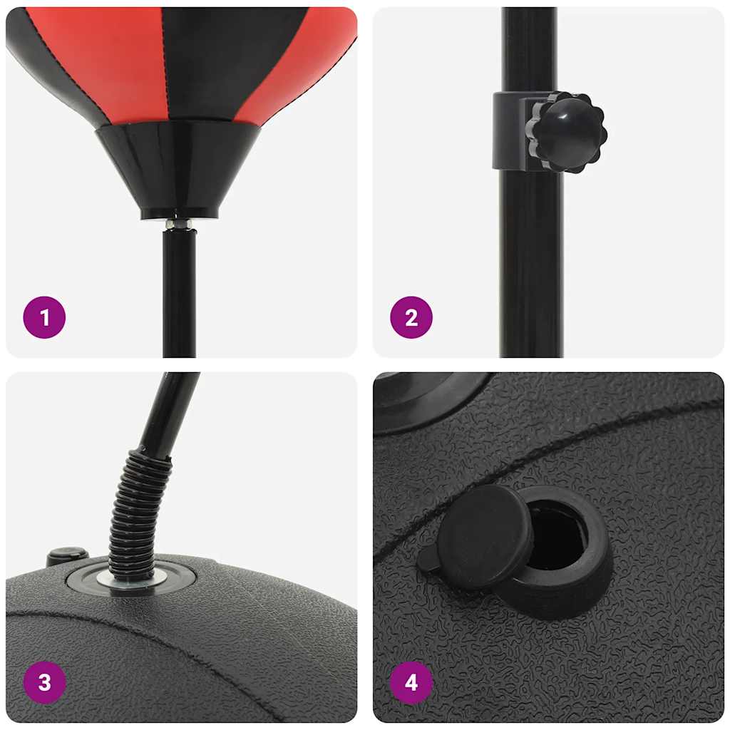 vidaXL Set minge de box cu mănuși/pompă, înălțime reglabilă 81-122 cm vidaXL Set minge de box cu mănuși/pompă, înălțime reglabilă 81-122 cm