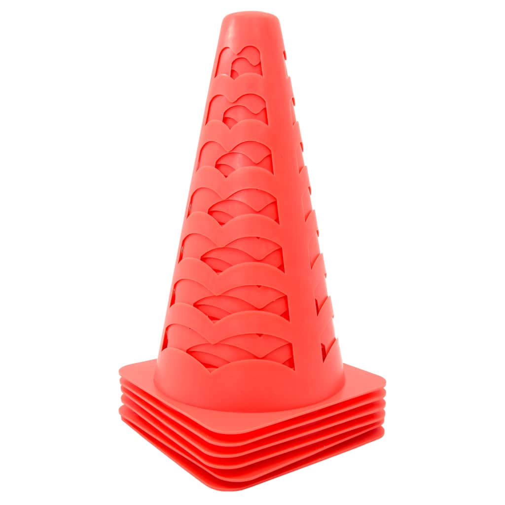 vidaXL Conuri de fotbal, 6 buc., portocaliu, stivuibile, 13x13x22,5 cm vidaXL Conuri de fotbal, 6 buc., portocaliu, stivuibile, 13x13x22,5 cm