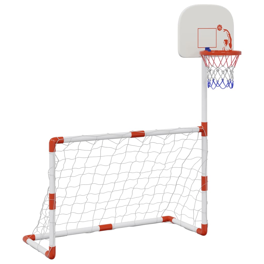 vidaXL Set fotbal și baschet pentru copii cu mingi, 98x50x70 cm