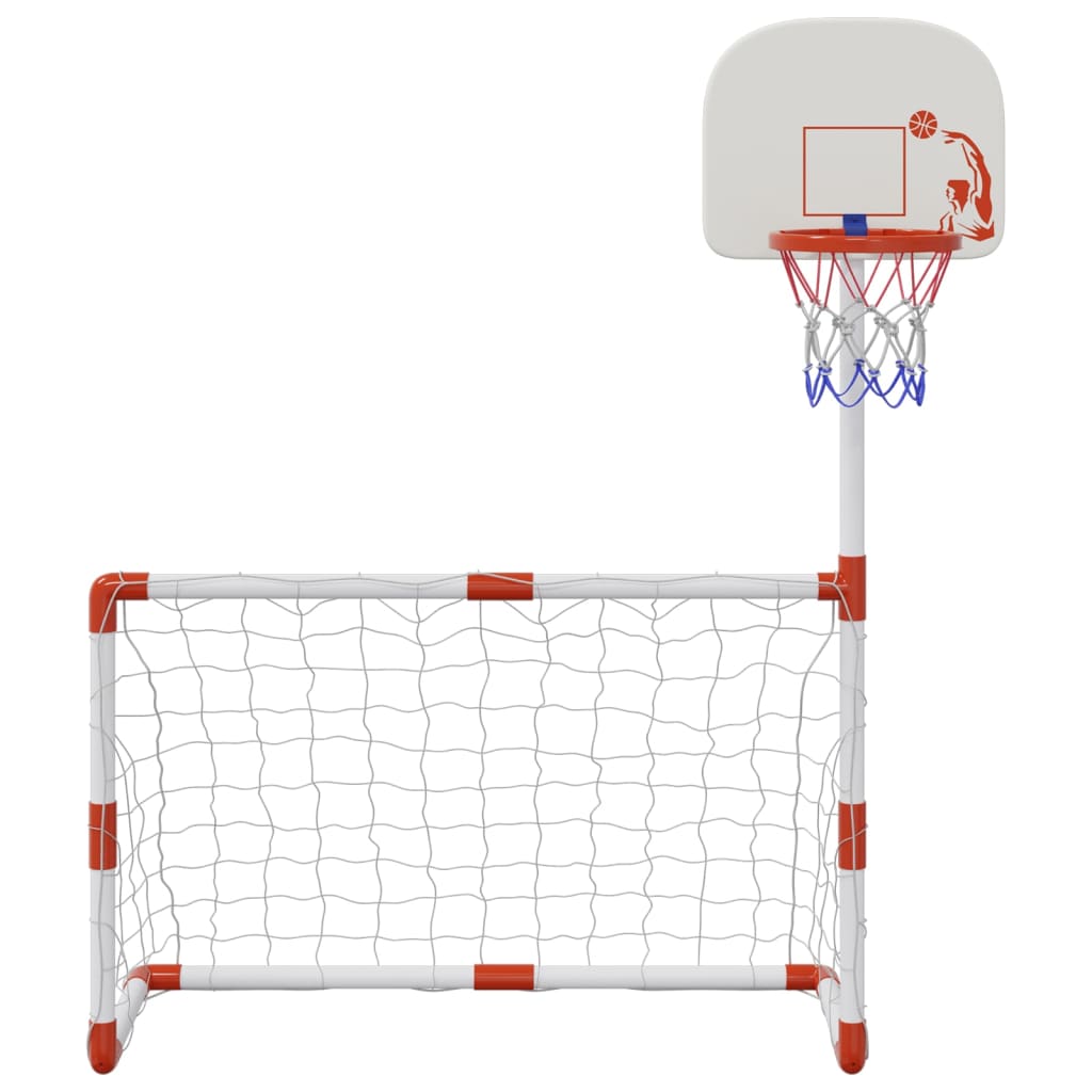 vidaXL Set fotbal și baschet pentru copii cu mingi, 98x50x70 cm