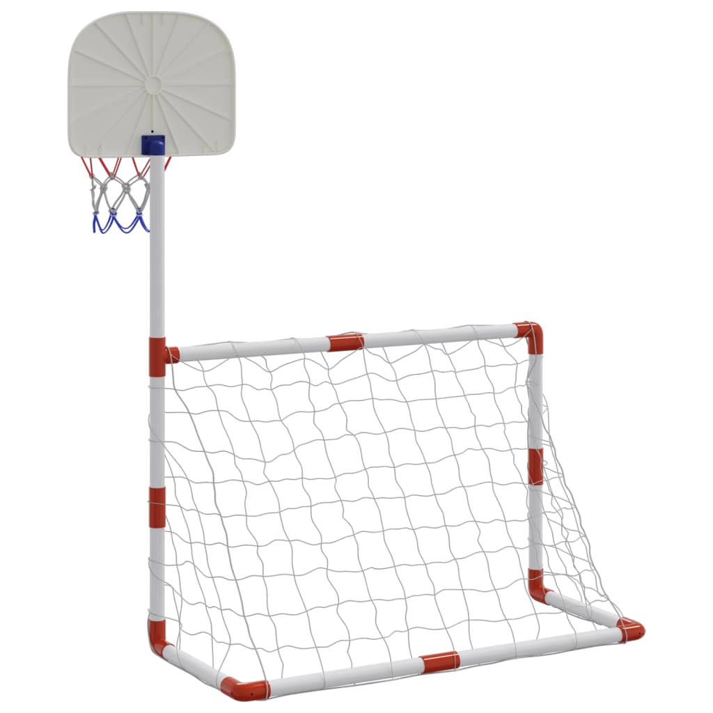 vidaXL Set fotbal și baschet pentru copii cu mingi, 98x50x70 cm