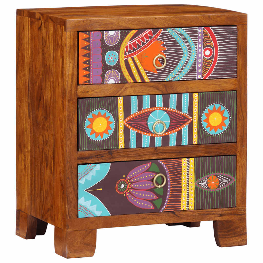vidaXL Bufetă multicolor 50x35x60 din lemn masiv de salcâm