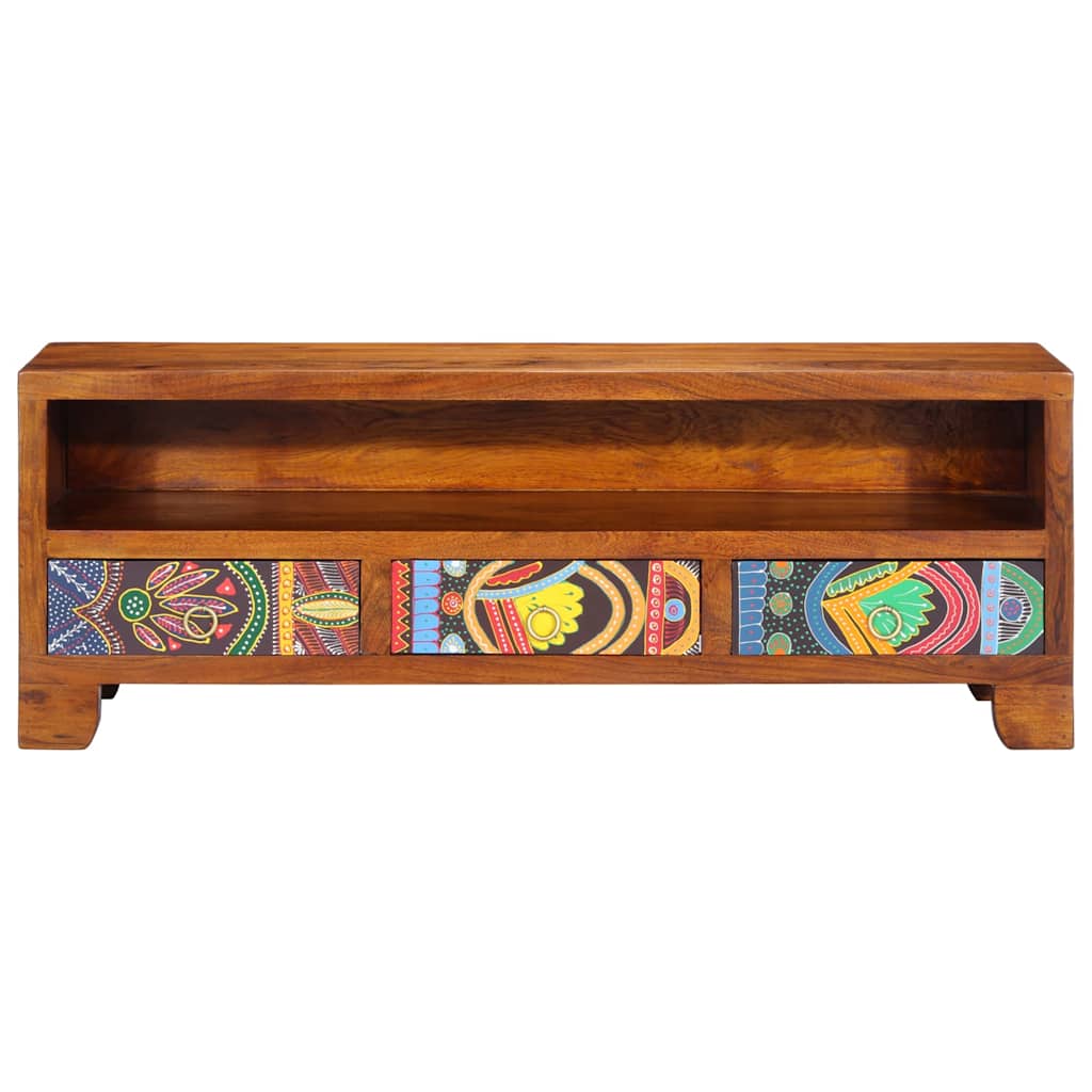 vidaXL Dulap TV multicolor 110x30x40 din lemn masiv de salcam