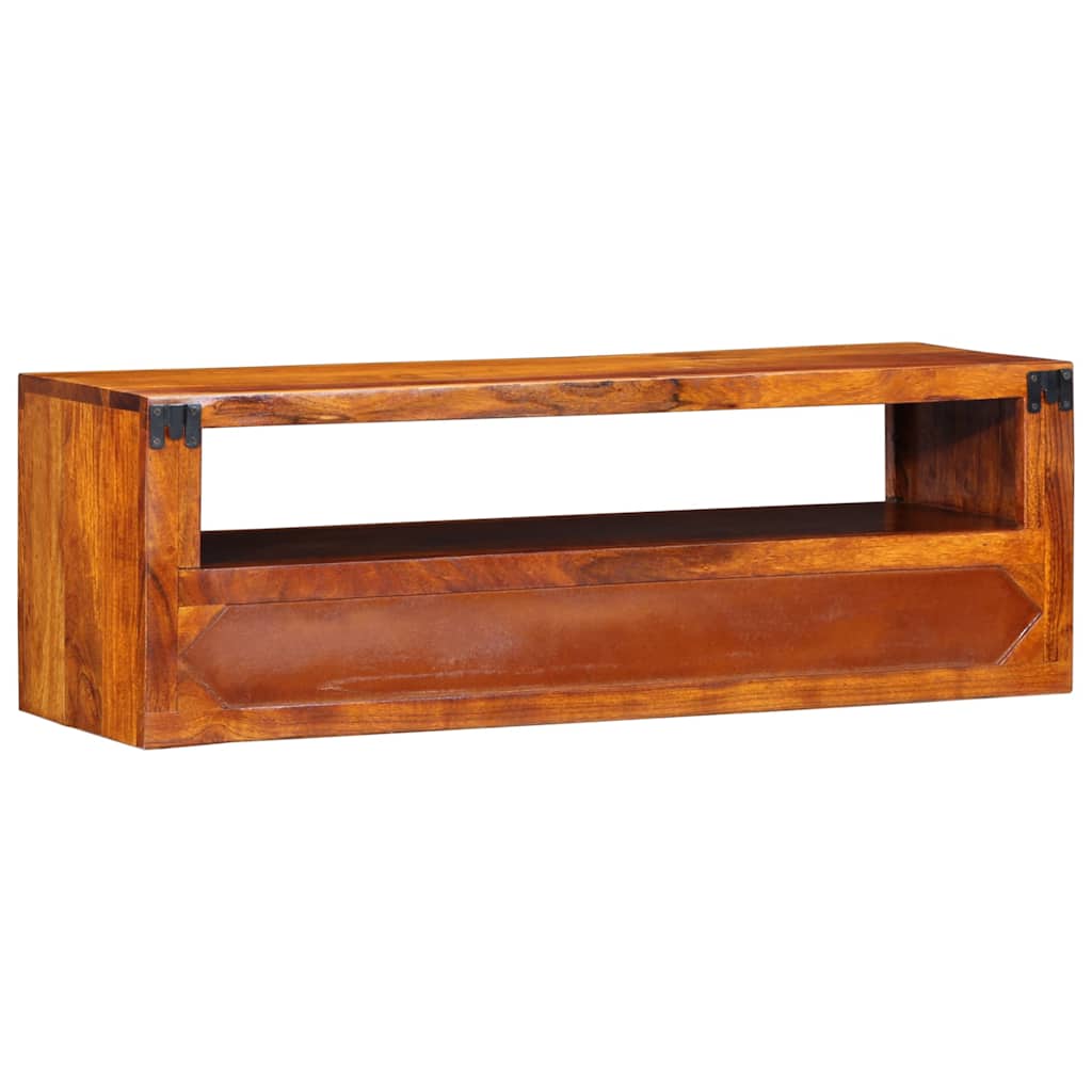 vidaXL Dulap TV de perete multicolor 90x30x30 din lemn masiv de salcam