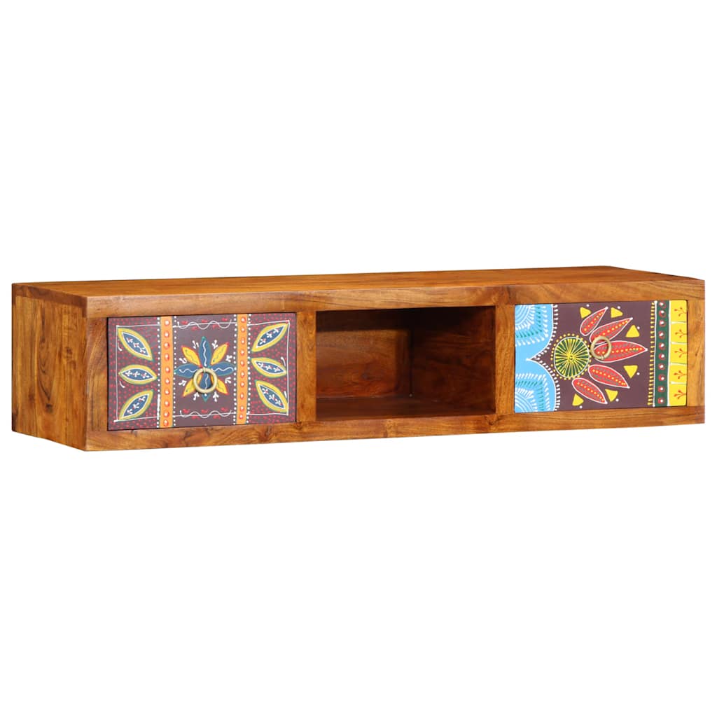 vidaXL Dulap TV de perete multicolor 100x30x22 lemn masiv de salcam