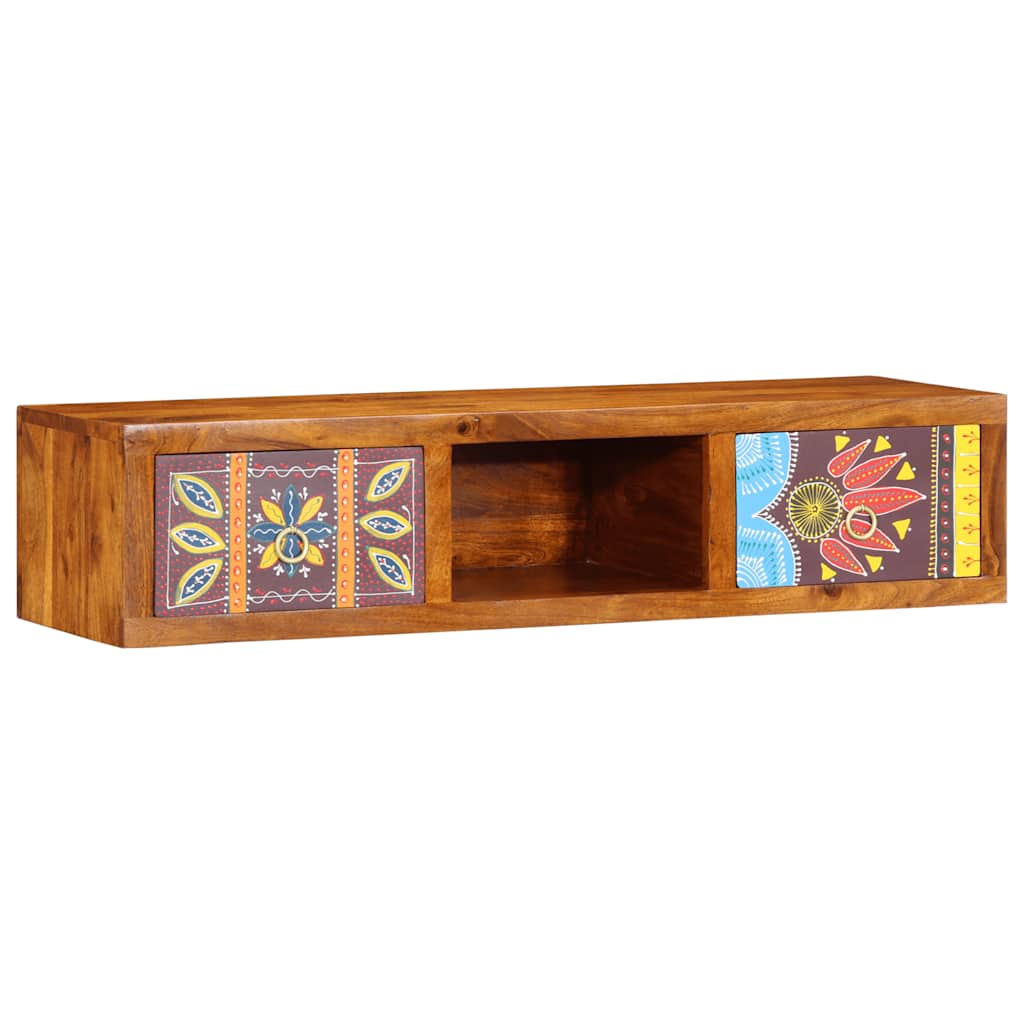 vidaXL Dulap TV de perete multicolor 100x30x22 lemn masiv de salcam