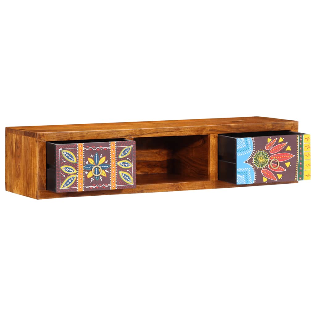 vidaXL Dulap TV de perete multicolor 100x30x22 lemn masiv de salcam