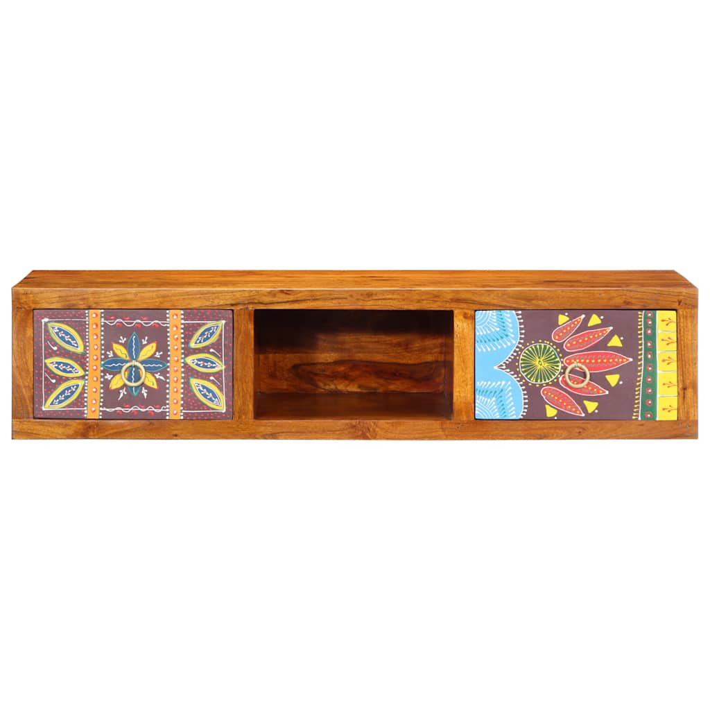 vidaXL Dulap TV de perete multicolor 100x30x22 lemn masiv de salcam