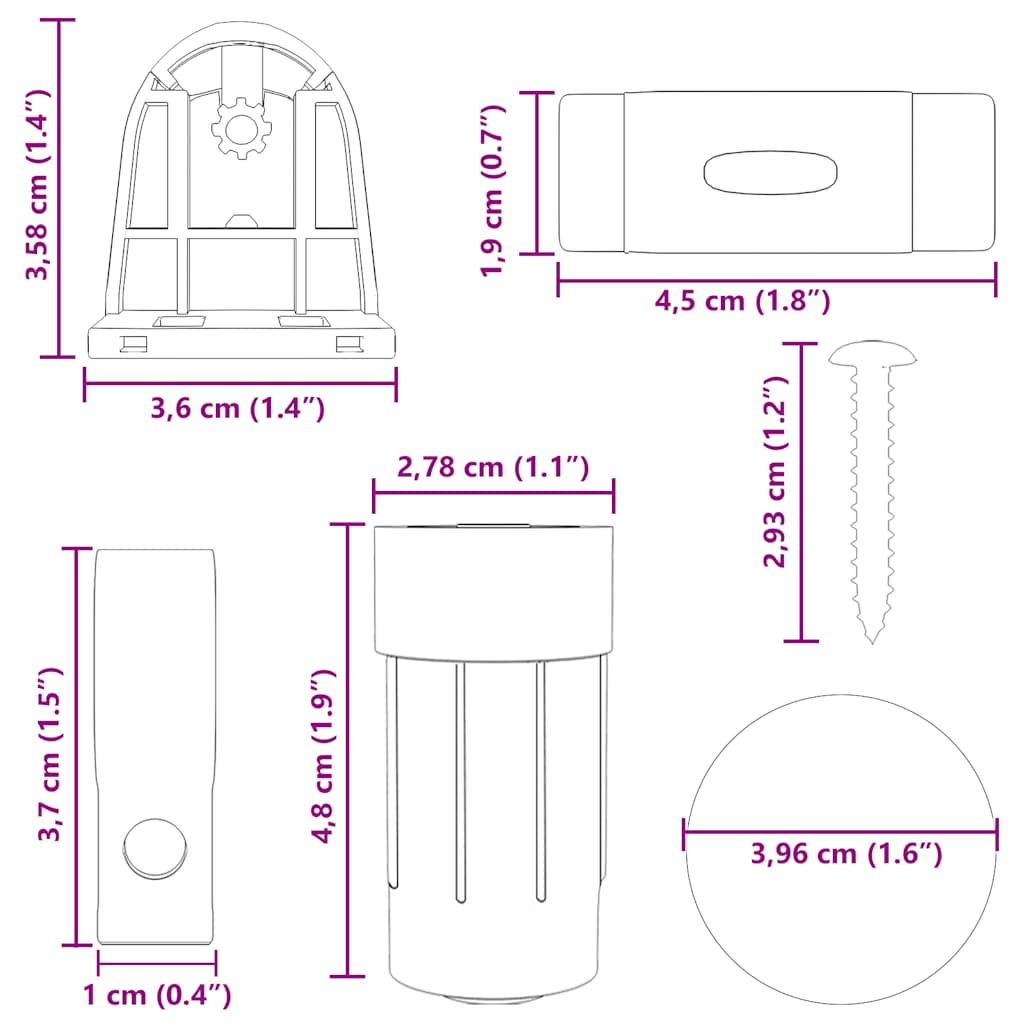 vidaXL 18 de accesorii pentru jaluzele rulante 18 mm vidaXL 18 de accesorii pentru jaluzele rulante 18 mm