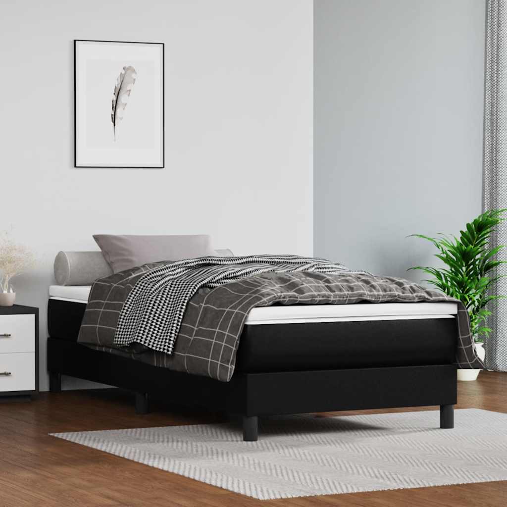 vidaXL Saltea cu arcuri buzunar copii negru 80x160cm piele artificială vidaXL Saltea cu arcuri buzunar copii negru 80x160cm piele artificială