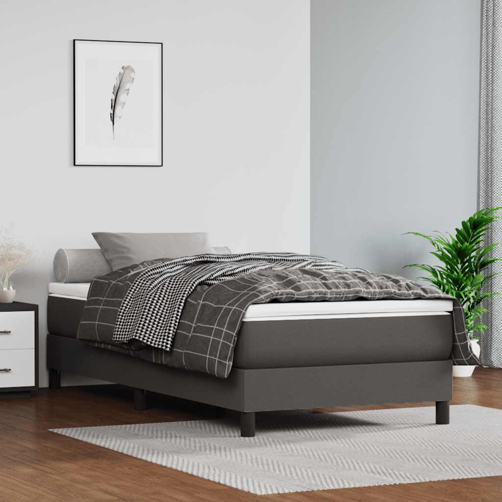 vidaXL Saltea cu arcuri buzunar copii gri 80x160 cm piele artificială vidaXL Saltea cu arcuri buzunar copii gri 80x160 cm piele artificială