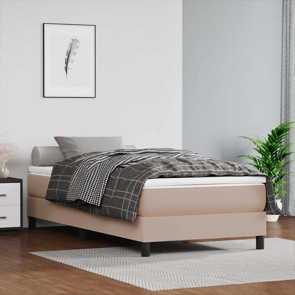 vidaXL Saltea cu arcuri buzunar copii cappuccino 80x160 cm piele eco. vidaXL Saltea cu arcuri buzunar copii cappuccino 80x160 cm piele eco.