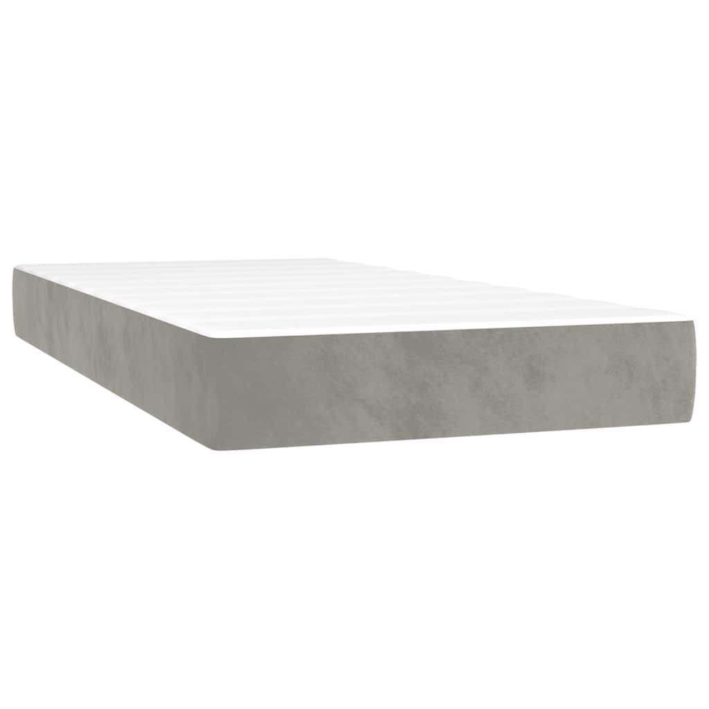 vidaXL Saltea cu arcuri buzunar de copii, gri deschis 80x160cm catifea vidaXL Saltea cu arcuri buzunar de copii, gri deschis 80x160cm catifea