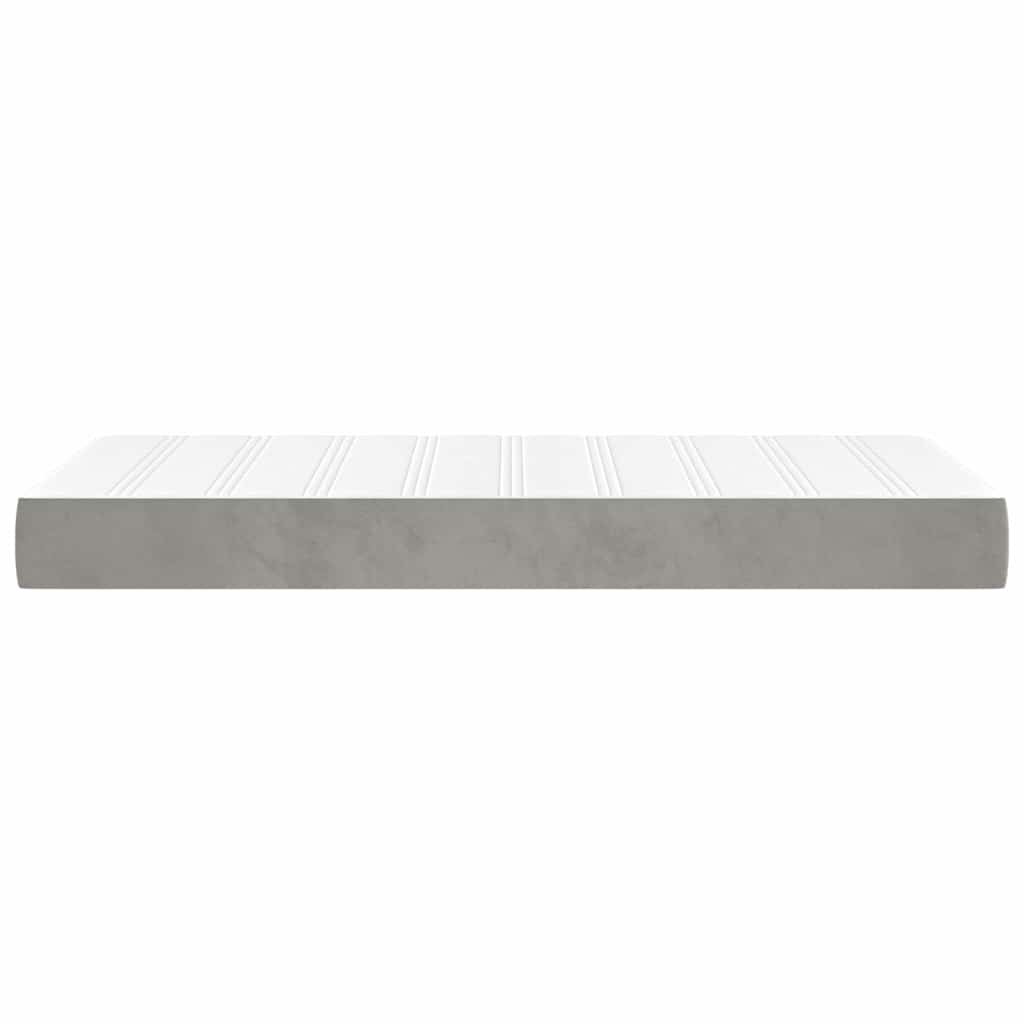 vidaXL Saltea cu arcuri buzunar de copii, gri deschis 80x160cm catifea vidaXL Saltea cu arcuri buzunar de copii, gri deschis 80x160cm catifea