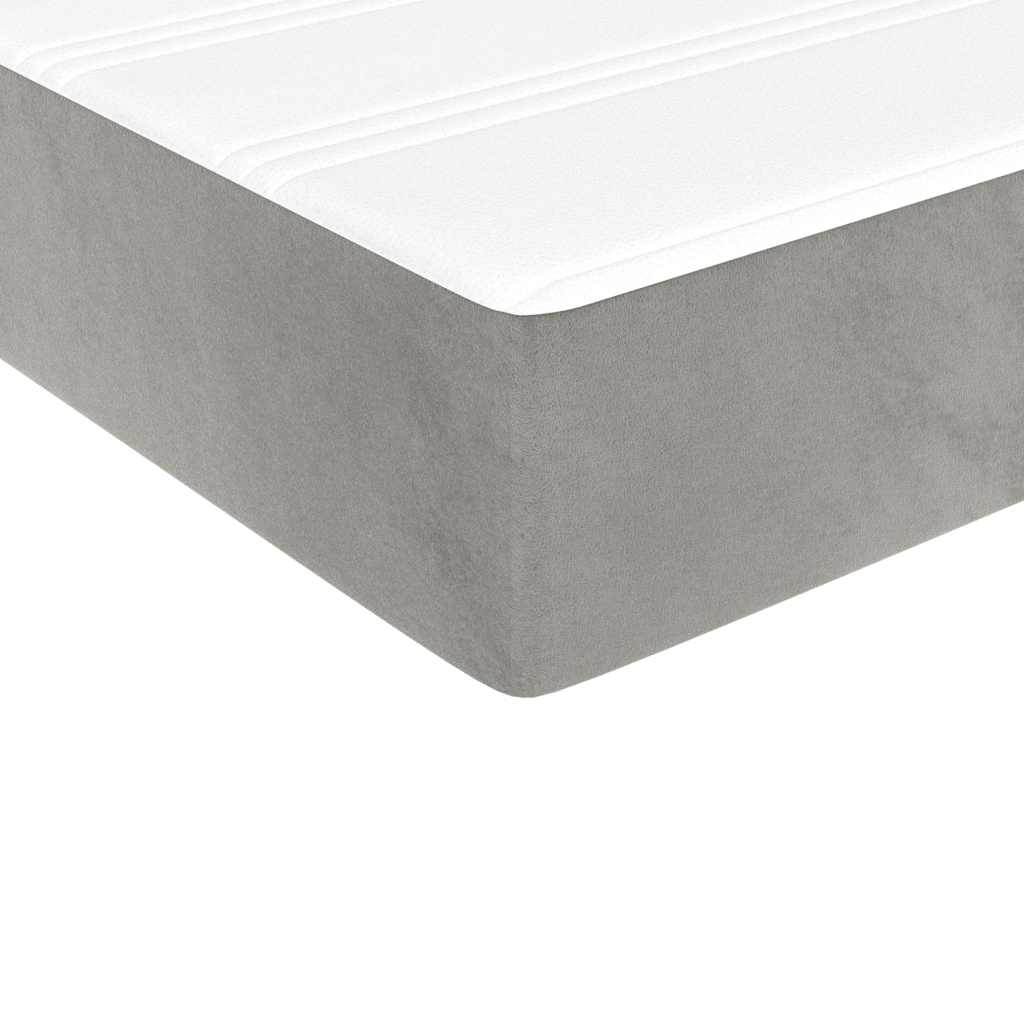 vidaXL Saltea cu arcuri buzunar de copii, gri deschis 80x160cm catifea vidaXL Saltea cu arcuri buzunar de copii, gri deschis 80x160cm catifea