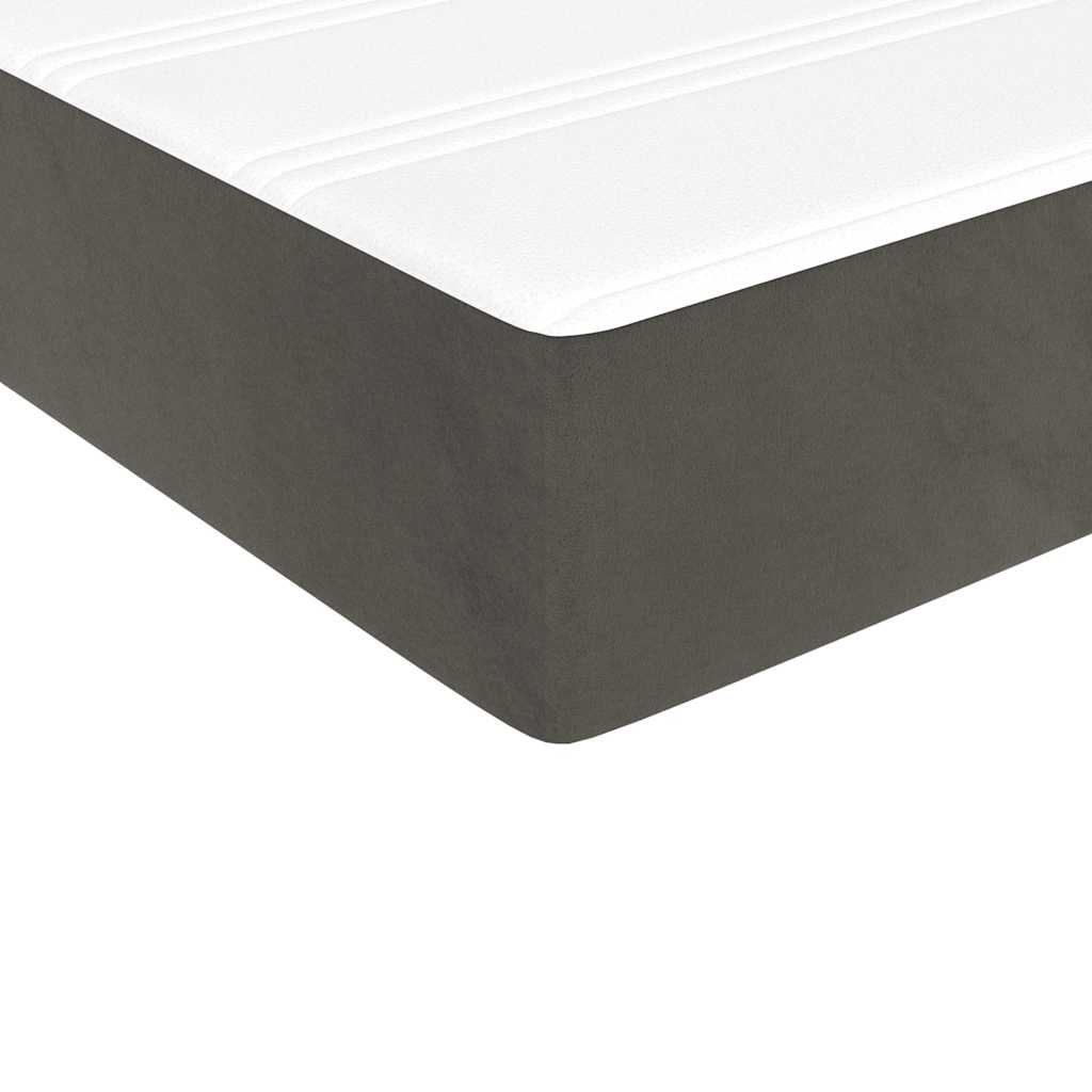 vidaXL Saltea cu arcuri buzunar de copii, gri închis 80x160 cm catifea vidaXL Saltea cu arcuri buzunar de copii, gri închis 80x160 cm catifea