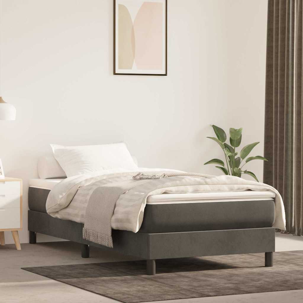 vidaXL Saltea cu arcuri buzunar de copii, gri închis 80x160 cm catifea vidaXL Saltea cu arcuri buzunar de copii, gri închis 80x160 cm catifea