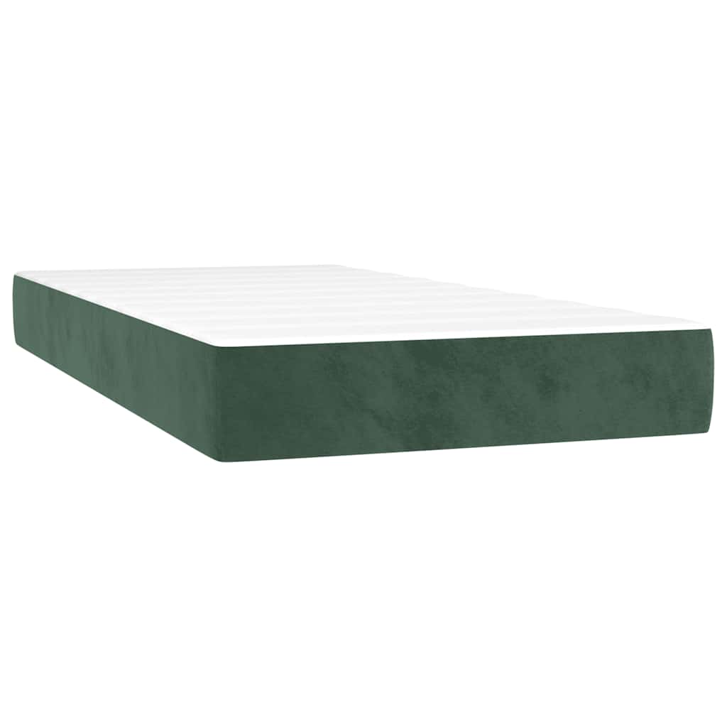 vidaXL Saltea cu arcuri buzunar copii, verde închis 80x160 cm catifea vidaXL Saltea cu arcuri buzunar copii, verde închis 80x160 cm catifea