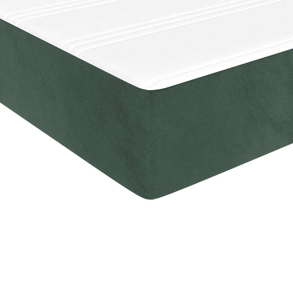 vidaXL Saltea cu arcuri buzunar copii, verde închis 80x160 cm catifea vidaXL Saltea cu arcuri buzunar copii, verde închis 80x160 cm catifea