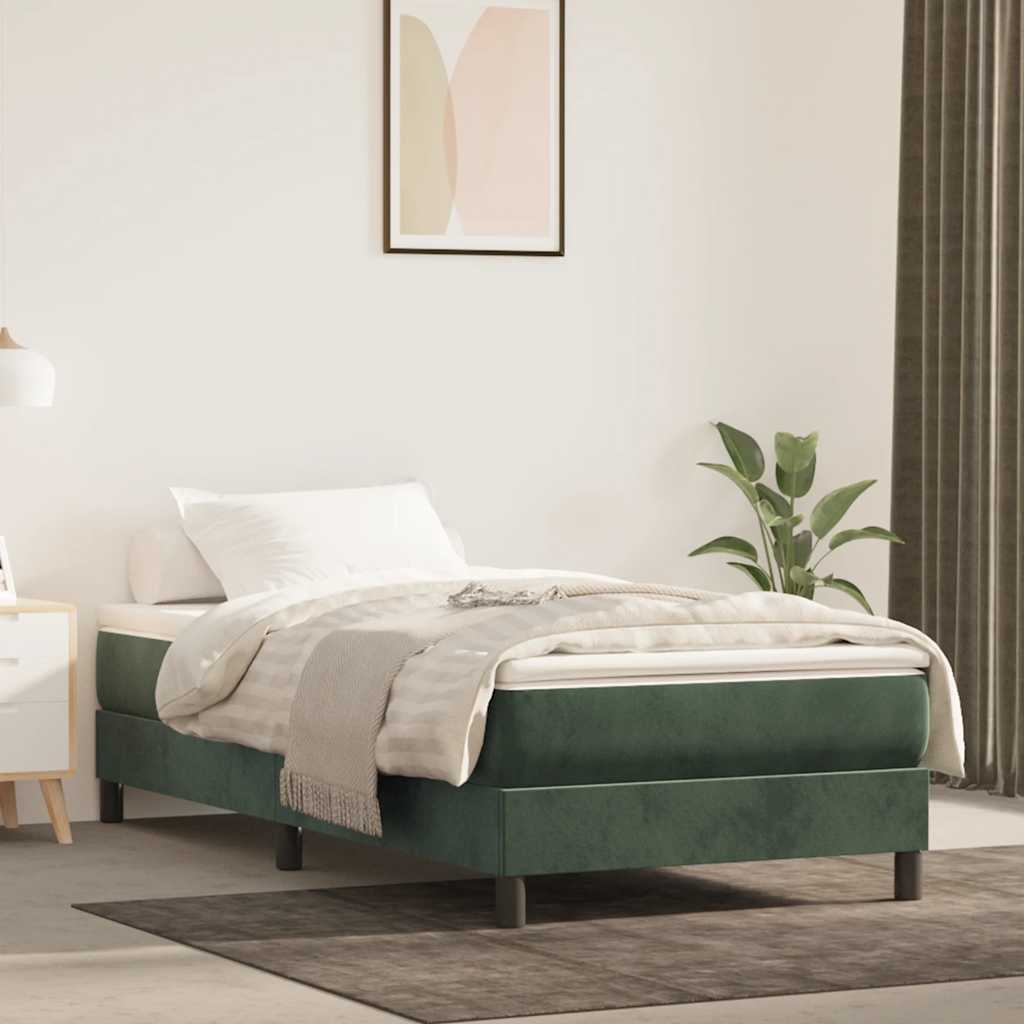 vidaXL Saltea cu arcuri buzunar copii, verde închis 80x160 cm catifea vidaXL Saltea cu arcuri buzunar copii, verde închis 80x160 cm catifea