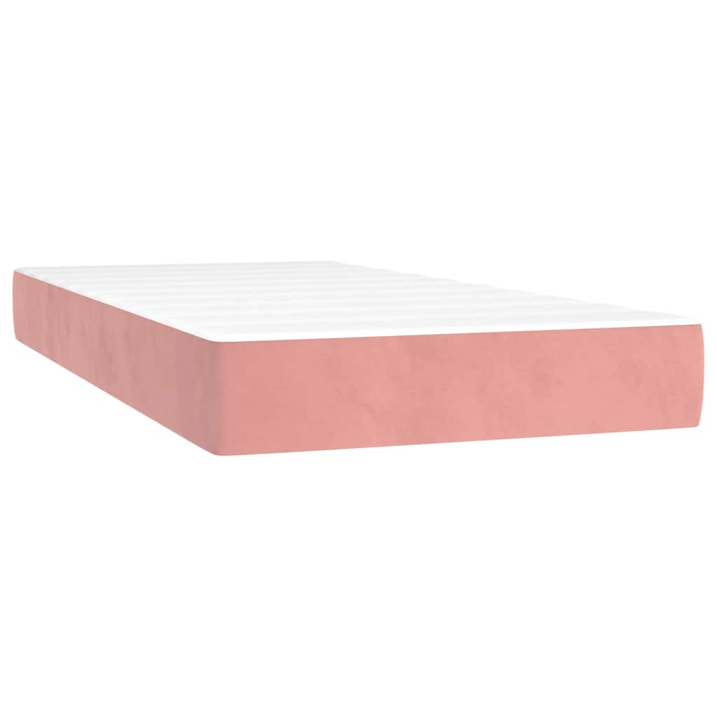vidaXL Saltea cu arcuri buzunar de copii, roz 80x160 cm catifea vidaXL Saltea cu arcuri buzunar de copii, roz 80x160 cm catifea