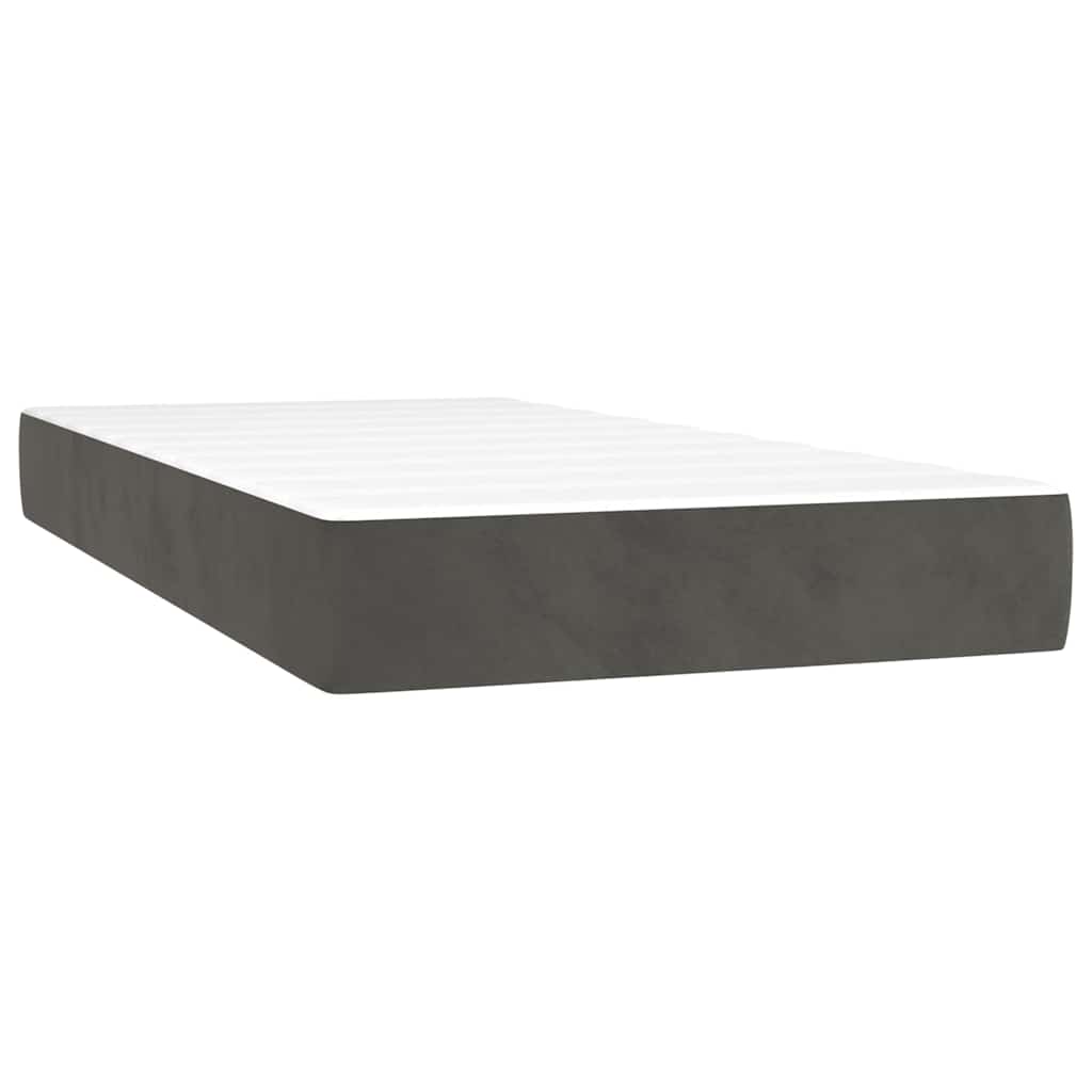 vidaXL Saltea de pat cu arcuri, gri închis, 80x210x20 cm, catifea vidaXL Saltea de pat cu arcuri, gri închis, 80x210x20 cm, catifea