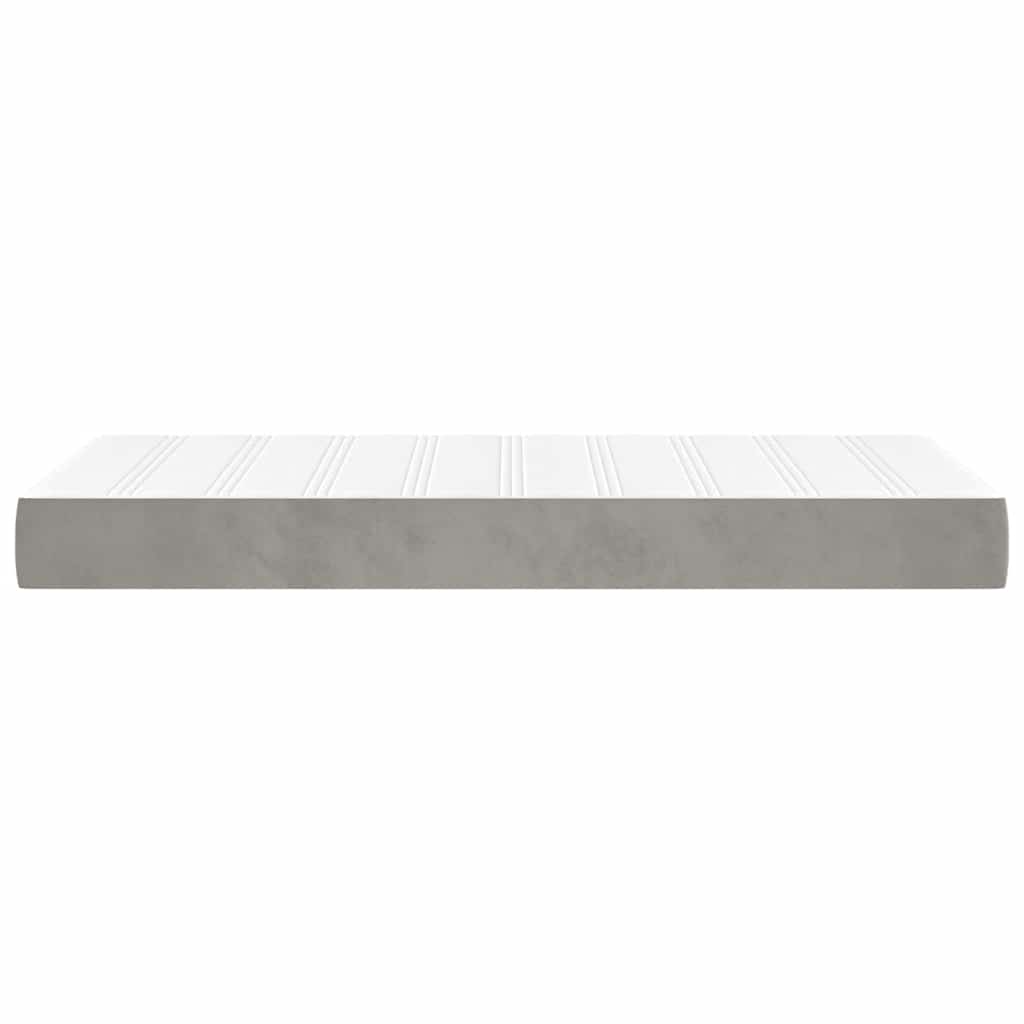 vidaXL Saltea de pat cu arcuri, gri deschis, 90x210x20 cm, catifea vidaXL Saltea de pat cu arcuri, gri deschis, 90x210x20 cm, catifea