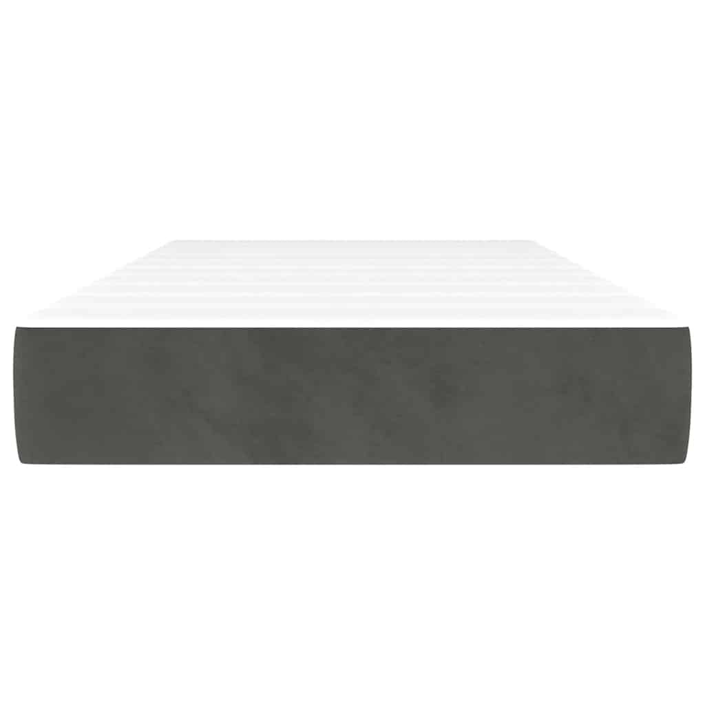 vidaXL Saltea de pat cu arcuri, gri închis, 90x210x20 cm, catifea vidaXL Saltea de pat cu arcuri, gri închis, 90x210x20 cm, catifea