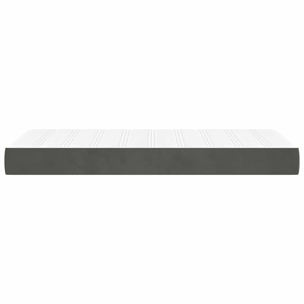 vidaXL Saltea de pat cu arcuri, gri închis, 90x210x20 cm, catifea vidaXL Saltea de pat cu arcuri, gri închis, 90x210x20 cm, catifea