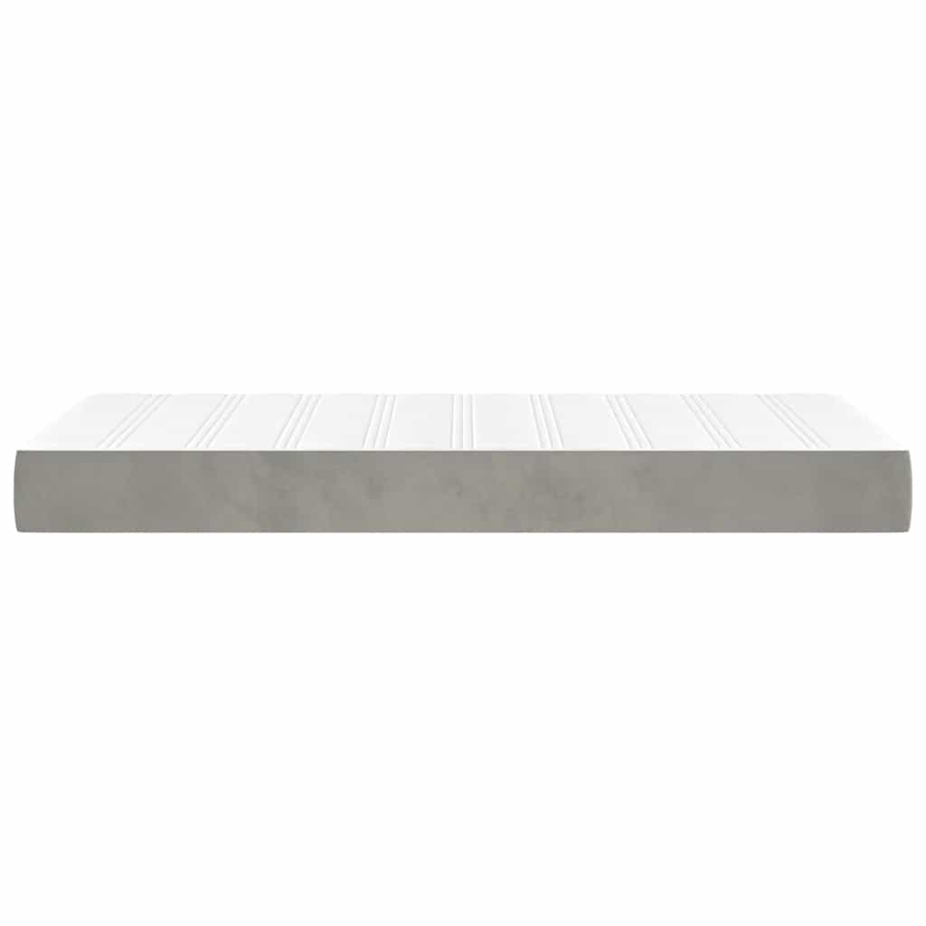vidaXL Saltea de pat cu arcuri, gri deschis, 100x210x20 cm, catifea vidaXL Saltea de pat cu arcuri, gri deschis, 100x210x20 cm, catifea