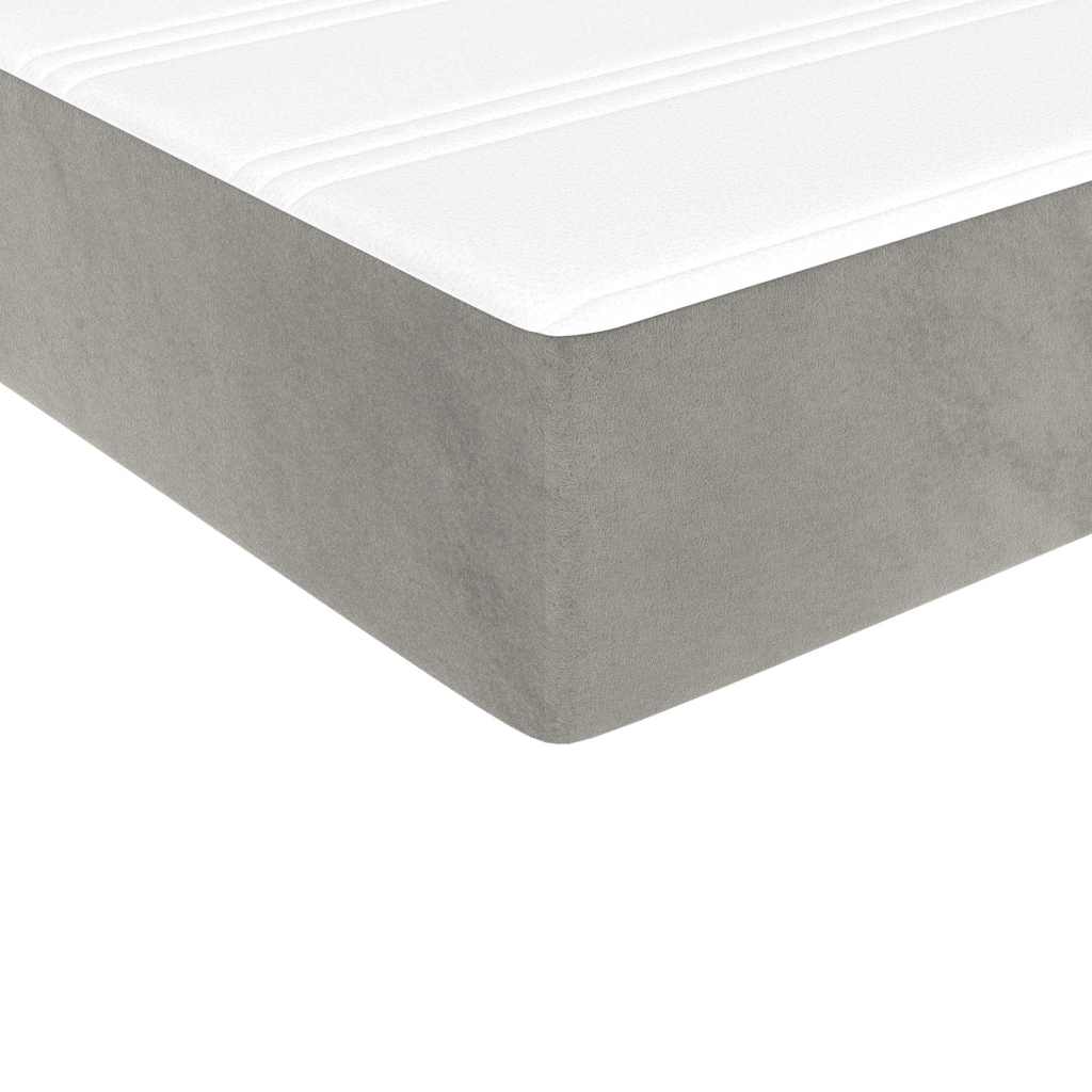 vidaXL Saltea de pat cu arcuri, gri deschis, 100x210x20 cm, catifea vidaXL Saltea de pat cu arcuri, gri deschis, 100x210x20 cm, catifea